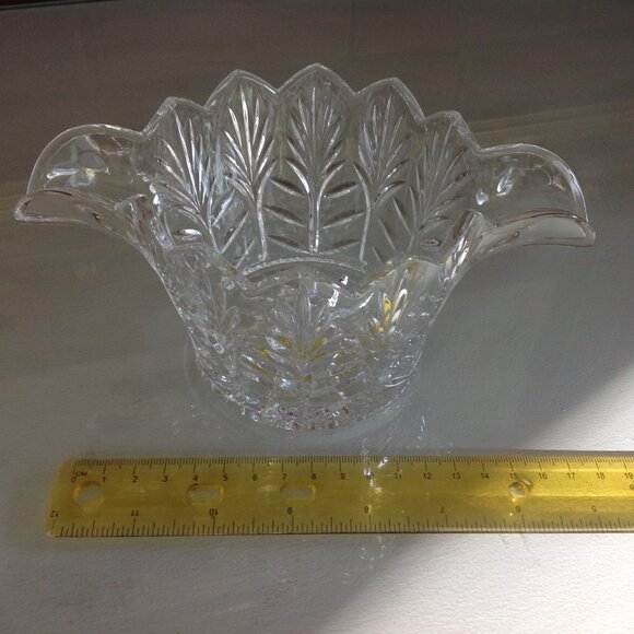 Vintage Cut Glass Crystal Unique Bowl - Picture 5 of 7